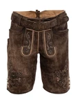 Maddox Trachtenlederhose KAUTSEE Dunkelbraun/Braun/Dunkelrot/Khaki