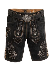 Maddox Trachtenlederhose WALDKREUZ Schwarz/Creme/Dunkelbraun/Blau/Beige/Braun