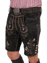 Maddox Trachtenlederhose WALDKREUZ Schwarz/Creme/Dunkelbraun/Blau/Beige/Braun