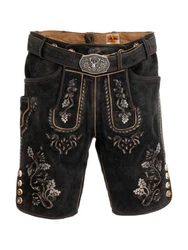 Maddox Trachtenlederhose WALDKREUZ Schwarz/Creme/Dunkelbraun/Blau/Beige/Braun