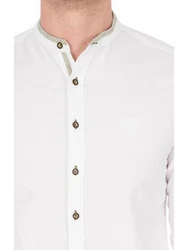 MarJo Trachtenhemd GEORG Weiß/Beige/Creme/Khaki