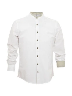 MarJo Trachtenhemd GEORG Weiß/Beige/Creme/Khaki