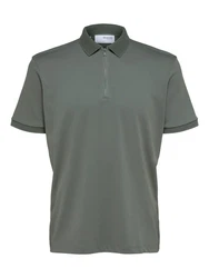 SELECTED HOMME T-Shirt Fave Dunkelgrün/Grün/Grau