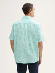 TOM TAILOR Kurzarmhemd Comfort Fit Blau/Grün/Türkis