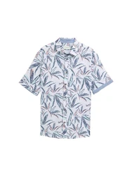 TOM TAILOR Kurzarmhemd Comfort Fit Blau/Hellblau/Weiß