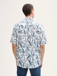 TOM TAILOR Kurzarmhemd Comfort Fit Blau/Hellblau/Weiß