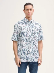 TOM TAILOR Kurzarmhemd Comfort Fit Blau/Hellblau/Weiß