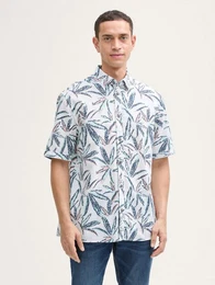 Kurzarmhemd Comfort Fit Hemd mit Palmen-Print