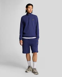 Lyle & Scott Sweatshirt 1/4 Zip Herren Dunkelblau/Blau/Lila