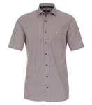 CASAMODA Businesshemd Kurzarm Print Rot/Braun