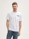 TOM TAILOR T-Shirt mit Brusttasche Weiß/Creme