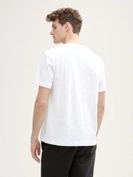 TOM TAILOR T-Shirt mit Foto-Print Weiß/Creme