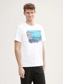 TOM TAILOR T-Shirt mit Foto-Print Weiß/Creme TOM TAILOR T-Shirt mit Foto-Print Weiß/Creme