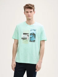 TOM TAILOR T-Shirt mit Foto-Print Hellgrün/Grün
