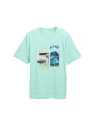 TOM TAILOR T-Shirt mit Foto-Print Hellgrün/Grün