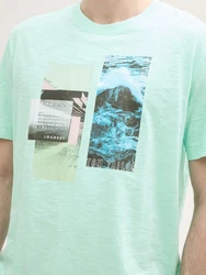 TOM TAILOR T-Shirt mit Foto-Print Hellgrün/Grün