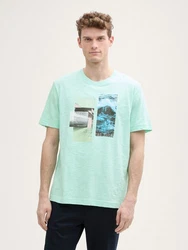 TOM TAILOR T-Shirt mit Foto-Print Hellgrün/Grün