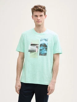 TOM TAILOR T-Shirt mit Foto-Print Hellgrün/Grün
