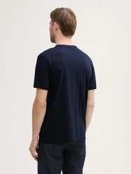 TOM TAILOR T-Shirt mit Brusttasche Dunkelblau/Hellblau