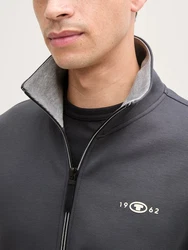 TOM TAILOR Sweatjacke Dunkelgrau/Dunkelblau
