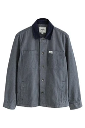 Hemdjacke Jacke 100% Baumwolle mit Cordkragen (1-St)