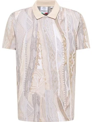 CARLO COLUCCI Poloshirt Beige/Grau/Weiß