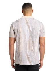 CARLO COLUCCI Poloshirt Beige/Grau/Weiß