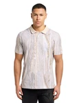 CARLO COLUCCI Poloshirt Beige/Grau/Weiß