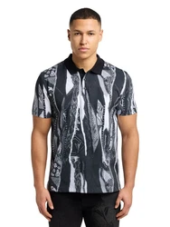 CARLO COLUCCI Poloshirt Schwarz/Grau/Dunkelgrau