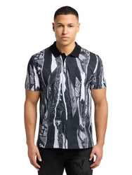 CARLO COLUCCI Poloshirt Schwarz/Grau/Dunkelgrau
