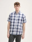 TOM TAILOR Kurzarmhemd Regular Fit Blau/Hellblau