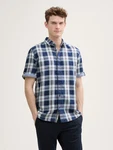 TOM TAILOR Kurzarmhemd Regular Fit Blau/Hellblau