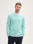 TOM TAILOR Strickpullover mit V-Ausschnitt Grün/Türkis/Hellgrün