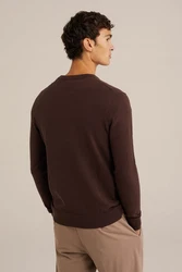 WE Fashion Sweater Dunkelbraun/Braun/Dunkelrot