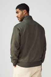 Next Jersey-Sweatshirt mit Reißverschlusskragen Dunkelgrün