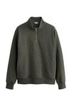 Next Jersey-Sweatshirt mit Reißverschlusskragen Dunkelgrün