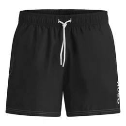 Badeshorts MAX mit groem Markenschriftzug auf dem linken Bein