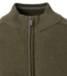 CASAMODA Strickjacke Uni Dunkelgrün/Grün/Khaki