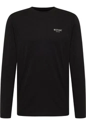 MUSTANG Langarmshirt Style Asheville Schwarz/Dunkelblau/Lila