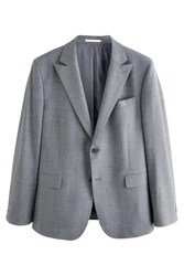 Next Slim Fit Sakko mit Motionflex-Stretch Grau/Hellgrau