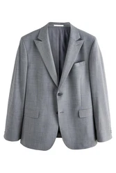Next Slim Fit Sakko mit Motionflex-Stretch Grau/Hellgrau