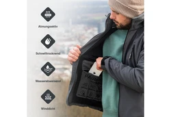 PAULGOS Softshelljacke Herren Outdoor Funktionsjacke Dunkelgrau/Grau/Hellgrau