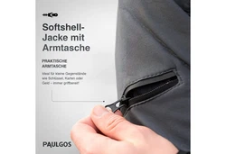 PAULGOS Softshelljacke Herren Outdoor Funktionsjacke Dunkelgrau/Grau/Hellgrau