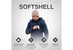 PAULGOS Softshelljacke Herren Outdoor Funktionsjacke Dunkelblau