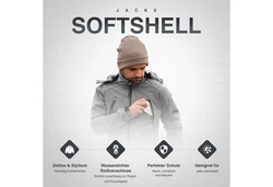 PAULGOS Softshelljacke Herren Outdoor Funktionsjacke Dunkelgrau/Hellgrau/Grau