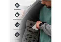 PAULGOS Softshelljacke Herren Outdoor Funktionsjacke Dunkelgrau/Hellgrau/Grau