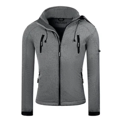 PAULGOS Softshelljacke Herren Outdoor Funktionsjacke Dunkelgrau/Hellgrau/Grau