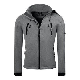 PAULGOS Softshelljacke Herren Outdoor Funktionsjacke Dunkelgrau/Hellgrau/Grau