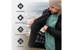 PAULGOS Softshelljacke Herren Outdoor Funktionsjacke Schwarz/Lila/Grau
