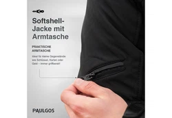 PAULGOS Softshelljacke Herren Outdoor Funktionsjacke Schwarz/Lila/Grau